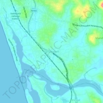 Carte topographique Palolipalam, altitude, relief