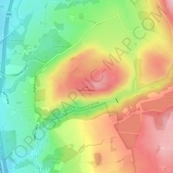 Carte topographique Nicky Nook, altitude, relief
