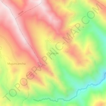 Carte topographique Occoran, altitude, relief