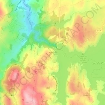 Carte topographique Pareloup, altitude, relief