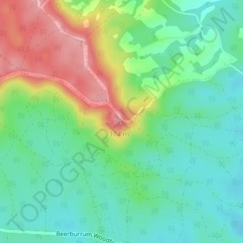 Carte topographique Glass House Mountain Lookout, altitude, relief