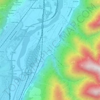 Carte topographique Beura, altitude, relief