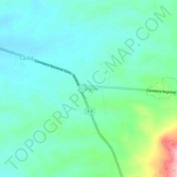 Carte topographique El Bigote, altitude, relief