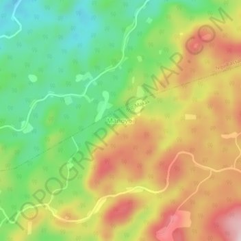 Carte topographique Manoyoi, altitude, relief