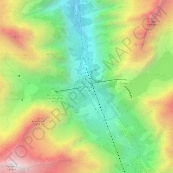 Carte topographique Handegg, altitude, relief