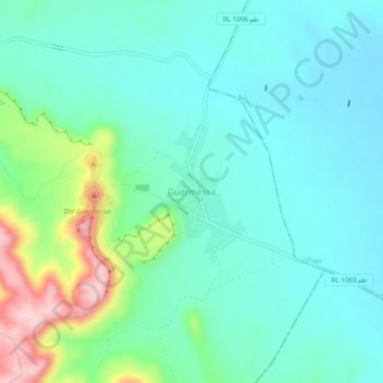 Carte topographique Guermessa, altitude, relief