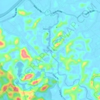Carte topographique Truòng Yên, altitude, relief