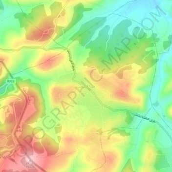 Carte topographique Aita Ech Chaab, altitude, relief