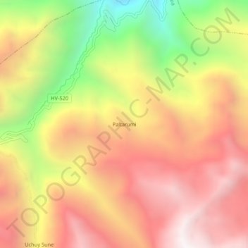 Carte topographique Paltarumi, altitude, relief