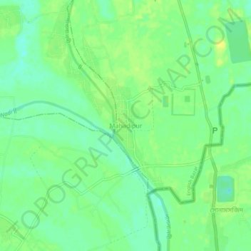 Carte topographique Mahadipur, altitude, relief