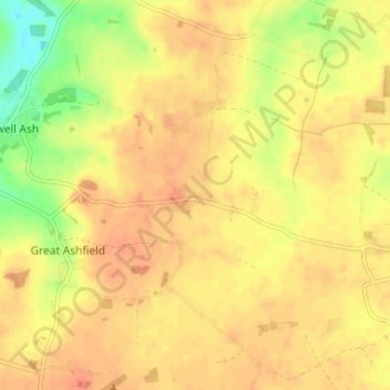 Carte topographique Long Thurlow, altitude, relief