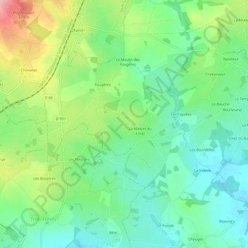 Carte topographique La Besse, altitude, relief