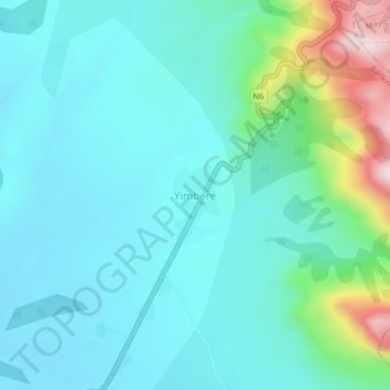 Carte topographique Yimbéré, altitude, relief