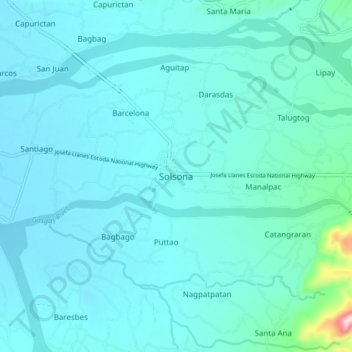 Carte topographique Solsona, altitude, relief