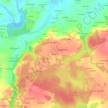 Carte topographique Trémelin, altitude, relief
