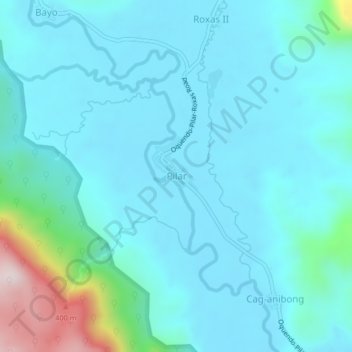 Carte topographique Pilar, altitude, relief