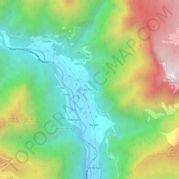 Carte topographique San Pietro, altitude, relief