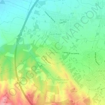 Carte topographique El Ventorrillo, altitude, relief