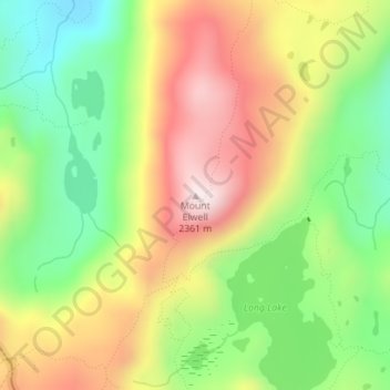 Carte topographique Mount Elwell, altitude, relief