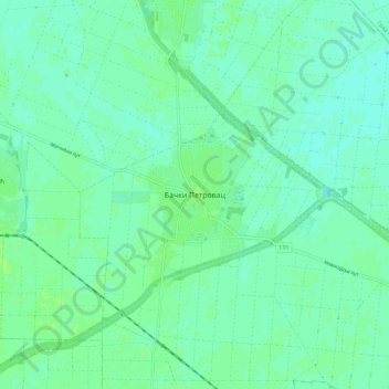 Carte topographique Backi Petrovac, altitude, relief