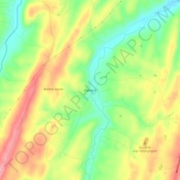 Carte topographique Oakland, altitude, relief