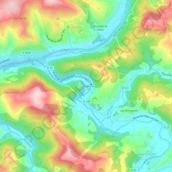 Carte topographique Janolles, altitude, relief