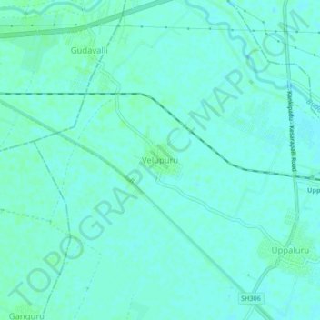 Carte topographique Velupuru, altitude, relief