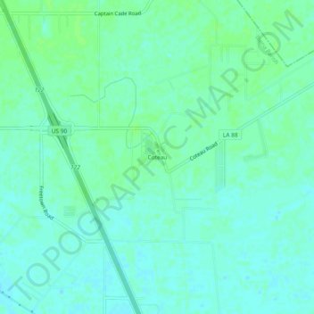 Carte topographique Coteau, altitude, relief