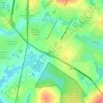 Carte topographique Betel, altitude, relief