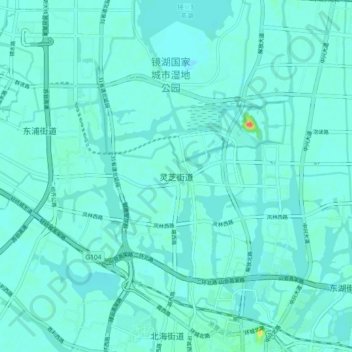 Carte topographique Lingzhi, altitude, relief