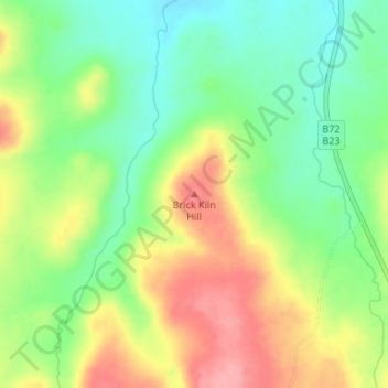 Carte topographique Brick Kiln Hill, altitude, relief