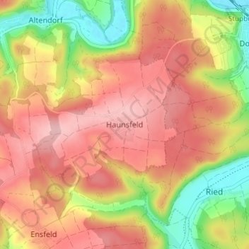 Carte topographique Haunsfeld, altitude, relief