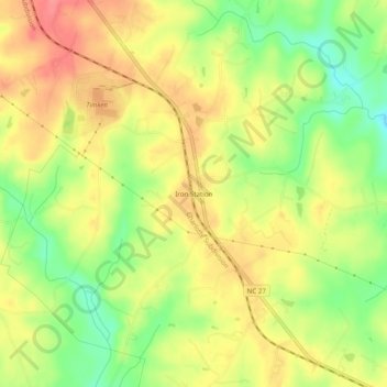 Carte topographique Iron Station, altitude, relief