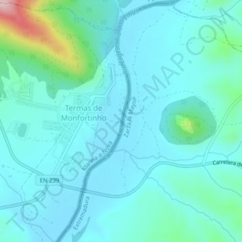 Carte topographique Rio Erges, altitude, relief