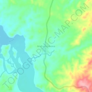 Carte topographique Andranobevava, altitude, relief