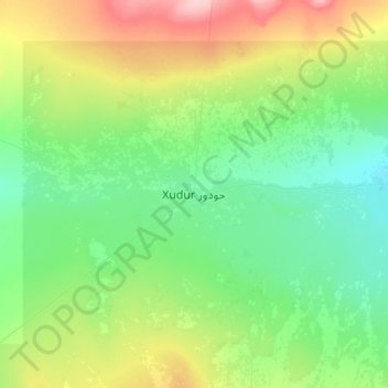 Carte topographique Hudur, altitude, relief