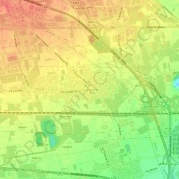 Carte topographique Lugagnano, altitude, relief