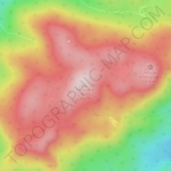 Carte topographique Montagne-Noire, altitude, relief