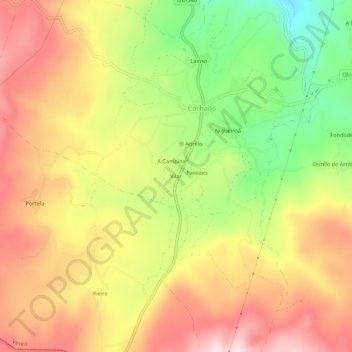 Carte topographique Vilar, altitude, relief