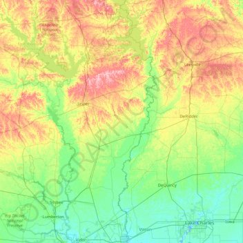 Carte topographique Newton, altitude, relief