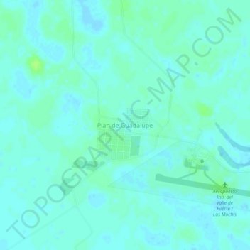 Carte topographique Plan de Guadalupe, altitude, relief