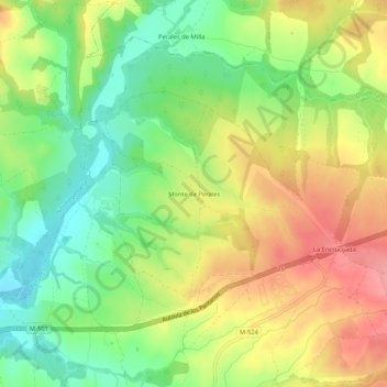Carte topographique Monte de Perales, altitude, relief
