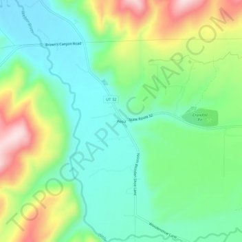 Carte topographique Peoa, altitude, relief