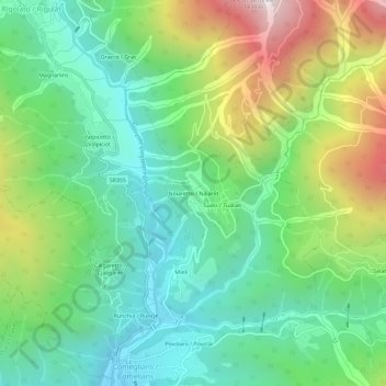 Carte topographique Noiaretto, altitude, relief