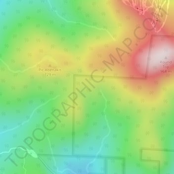 Carte topographique Monts Sutton, altitude, relief