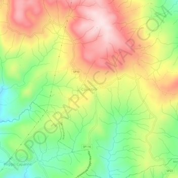 Carte topographique Catabbio, altitude, relief