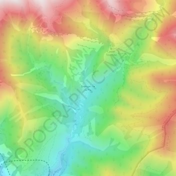 Carte topographique Granges de la Pia, altitude, relief