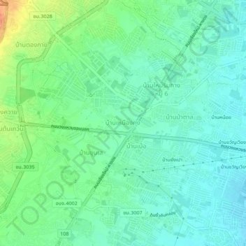 Carte topographique Ban Muang Kung, altitude, relief