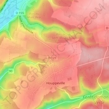 Carte topographique Saint-Maurice, altitude, relief