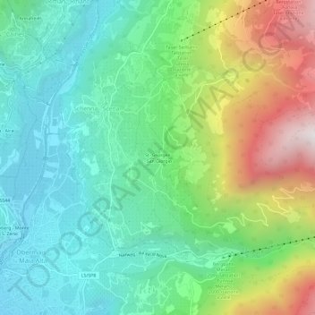 Carte topographique St. Georgen, altitude, relief
